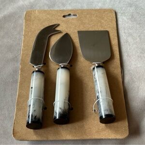 Venus Impex Black and White Cheese Knife Set Brand New